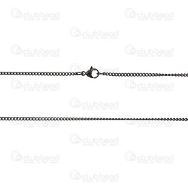 2602-0924-BN - Stainless Steel 304 Curb Chain 2mm Necklace 24" (60.9cm) Black 1pc 2602-0924-BN,Chains,Black,Stainless Steel 304,Curb,Chain,Necklace,24" (60.9cm),2mm,Black,1pc,China,montreal, quebec, canada, beads, wholesale