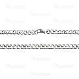 2602-1122-N - Stainless Steel 304 Curb Chain 4.5mm Diamond Cut Necklace 22" (55.8cm) Natural 1 pc 2602-1122-N,Inoxydable 304,1 pc,Stainless Steel 304,Curb,Chain,Necklace,22" (55.8cm),4.5mm,Natural,1 pc,China,Diamond Cut,montreal, quebec, canada, beads, wholesale