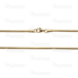 2602-1220-G - Chaîne 2.4mm Serpent Acier Inoxydable Collier 20'' Or 1 pc 2602-1220-G,Acier Inoxydable,Serpent,Chaîne,Collier,20'',2.4mm,Or,1 pc,montreal, quebec, canada, beads, wholesale
