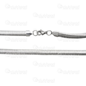 2602-1320-N - Chaîne Serpent Plat Acier Inoxydable 304 Collier 20" (50.8cm) 6mm Naturel 1 pc 2602-1320-N,Stainless Steel 304,20" (50.8cm),Stainless Steel 304,Flat Snake,Chaîne,Collier,20" (50.8cm),6mm,Naturel,1 pc,Chine,montreal, quebec, canada, beads, wholesale