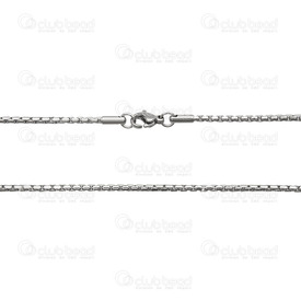 2602-1422-N - Stainless Steel Venetian Box Chain 2mm Necklace 22" Natural 1 pc 2602-1422-N,Clearance by Category,Chains,Stainless Steel,Venetian Box,Chain,Necklace,22",2mm,Natural,1 pc,montreal, quebec, canada, beads, wholesale