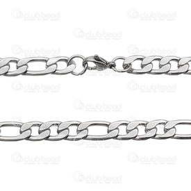 2602-1524-N - Stainless Steel 304 Figaro Chain 10mm Necklace 24" (60.9cm) Natural 1 pc 2602-1524-N,Clearance by Category,Chains,Stainless Steel 304,Figaro,Chain,Necklace,24" (60.9cm),10mm,Natural,1 pc,China,montreal, quebec, canada, beads, wholesale
