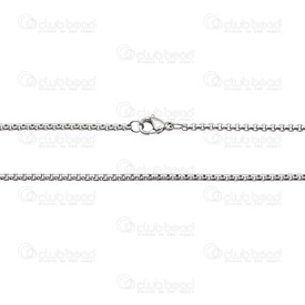 2602-1718-N - Stainless Steel 304 Venetian Box Chain 2mm Necklace 18" (45.7cm) Natural 1 pc 2602-1718-N,Chains,Stainless Steel ,Stainless Steel 304,Venetian Box,Chain,Necklace,18" (45.7cm),2mm,Natural,1 pc,China,montreal, quebec, canada, beads, wholesale