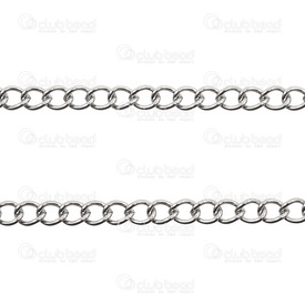 2602-2005-N4 - Stainless Steel 304 Curb Chain 4mm Natural 5m Roll 2602-2005-N4,Chains,Stainless Steel 304,Curb,Chain,4mm,Natural,5m Roll,China,montreal, quebec, canada, beads, wholesale
