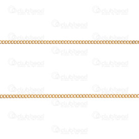 2602-2105-1.8GL - Stainless Steel 304 Curb Chain 1.8x2.5x0.5mm Soldered Link Inner Diameter 0.7mm Gold Plated 5m Roll 2602-2105-1.8GL,OS,montreal, quebec, canada, beads, wholesale