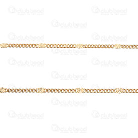 2602-2105-GL1.8S - Acier Inoxydable 304 Chaine Gourmette 1.8x2.2x0.5mm avec Lien Etoile Rond 2mm Soude Plaque Or Rouleau 5m 2602-2105-GL1.8S,Chaine Gourmette Acier Inoxydable Or Rouleau,montreal, quebec, canada, beads, wholesale