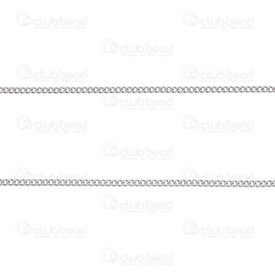 2602-2110-N1.50.4 - Acier Inoxydable Chaine Gourmette 1.5x2x0.4mm Non Soude Naturel Rouleau 10m 2602-2110-N1.50.4,2602-2110-,montreal, quebec, canada, beads, wholesale