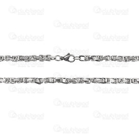 2602-3024-N - Stainless Steel Necklace Byzantium style, 4mm, 23" (58cm) 1pc 2602-3024-N,Chains,montreal, quebec, canada, beads, wholesale