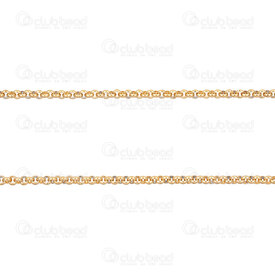 2602-3105-2GL - Stainless Steel 304 Rolo Chain 2mm Soldered Gold Plated 5m Roll 2602-3105-2GL,Chaines acier inox,montreal, quebec, canada, beads, wholesale