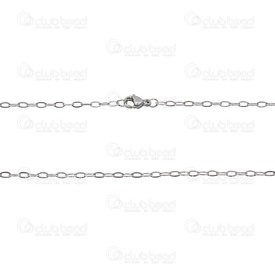 2602-3230-N - Stainless Steel 304 Mirror Cable Chain 2x4x0.5mm Necklace 30" (76.2cm) Natural 1pc 2602-3230-N,Chains,Natural,1pc,Stainless Steel 304,Mirror Cable,Chain,Necklace,30" (76.2cm),2x4x0.5mm,Natural,1pc,China,montreal, quebec, canada, beads, wholesale