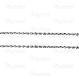 2602-3705-N4 - Stainless Steel 304 Rope Chain 2mm Natural 5m Roll 2602-3705-N4,Chains,Stainless Steel 304,Rope,Chain,2mm,Natural,5m Roll,China,montreal, quebec, canada, beads, wholesale