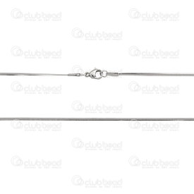 2602-3818-N - Stainless Steel 304 Snake Chain 1.5x0.5mm Necklace 18" (45.7cm) Natural 1pc 2602-3818-N,Fermoir collier or,18" (45.7cm),Stainless Steel 304,Snake,Chain,Necklace,18" (45.7cm),1.5x0.5mm,Natural,1pc,China,montreal, quebec, canada, beads, wholesale