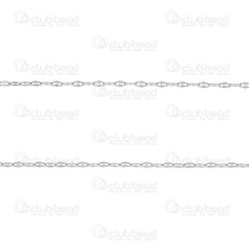 2602-5005-04 - Stainless steel Fancy Alternated lip chain 4x2x0.5mm sold hammer Natural 5 meter roll 2602-5005-04,2602-,montreal, quebec, canada, beads, wholesale