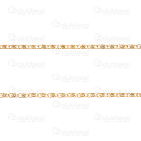 2602-5005-2GL - Stainless Steel 304 Scroll Chain 2x3.5x1mm Link Inner Diameter 0.7mm Soldered Gold Plated 5m Roll 2602-5005-2GL,montreal, quebec, canada, beads, wholesale