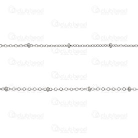 2602-5502-1.6N - Stainless Steel 304 Cable Chain 1.5x2.5mm Soldered with 2mm Bead Natural 2m Roll 2602-5502-1.6N,2602-,montreal, quebec, canada, beads, wholesale