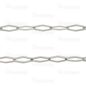 2602-5705-6N - Stainless Steel 304 Fancy Chain 6x16.5x1mm Lozenge shape Unsoledered Natural 5m Roll 2602-5705-6N,Chains,Stainless Steel ,montreal, quebec, canada, beads, wholesale