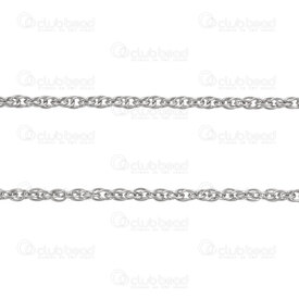 2602-6010-2.0N - Stainless Steel 304 Rope Chain 2x0.4mm Round Wire Soldered Natural 10m Roll 2602-6010-2.0N,chaîne,montreal, quebec, canada, beads, wholesale