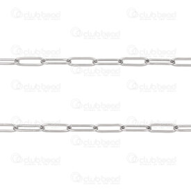 2602-7005-4.12N - Acier Inoxydable 304 Chaine Forcat 4x12x1mm Soude Naturel Rouleau 5m 2602-7005-4.12N,Chaînes,Par styles,Forçat,montreal, quebec, canada, beads, wholesale