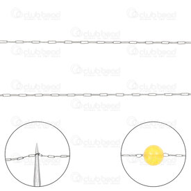 2602-7010-0.8N - Stainless Steel 304 Paperclip Chain 0.8x2.5x0.2mm Extendable Soldered Link Inner Diameter 0.3mm Natural 10m Roll 2602-7010-0.8N,chaîne d,montreal, quebec, canada, beads, wholesale