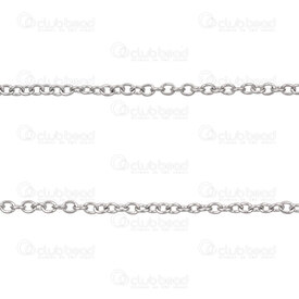 2602-7510-2N - Stainless Steel 304 Flat Cable Chain 2x2.5x0.5mm Link Inner Diameter 1mm Natural 10m Roll 2602-7510-2N,a,,montreal, quebec, canada, beads, wholesale
