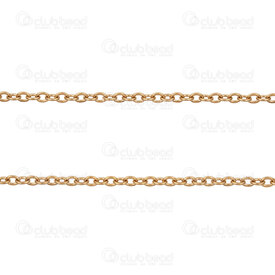2602-7605-2GL - Acier Inoxydable 304 Chaine Forcat Plat 2x2.6x0.5mm Soude Diametre Interieur Maille 0.8mm Plaque Or Rouleau 5m 2602-7605-2GL,Chaînes,Acier inoxydable,montreal, quebec, canada, beads, wholesale