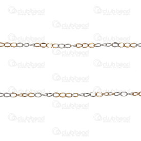 2602-7605-2NGL - Stainless steel flat mirror cable chain 2x4mm natural-gold  5m roll 2602-7605-2NGL,Chains,Stainless Steel ,montreal, quebec, canada, beads, wholesale