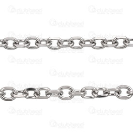 2602-7605-DC8N - Stainless Steel 304 Cable Chain Diamond Cut 8x10x2mm Unsoldered Natural 5m Roll 2602-7605-DC8N,2602-,montreal, quebec, canada, beads, wholesale