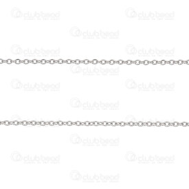 2602-7610-2N - Stainless Steel 304 Flat Cable Chain 2x2.6x0.5mm Links Natural 10m Roll 2602-7610-2N,Chains,Stainless Steel ,montreal, quebec, canada, beads, wholesale