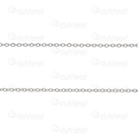 2602-7610-2N - Stainless Steel 304 Flat Cable Chain 2x2.6x0.5mm Links Natural 10m Roll 2602-7610-2N,montreal, quebec, canada, beads, wholesale