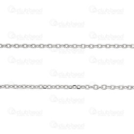 2602-7610-DC2N - Stainless Steel 304 Cable Chain Diamond Cut 2x2.5x0.5mm Unsoldered Natural 10m Roll 2602-7610-DC2N,chaîne,montreal, quebec, canada, beads, wholesale