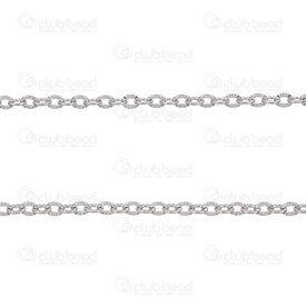 2602-7905-2.2N - Acier Inoxydable 304 Chaine Forcat 2.2x3x0.5mm Motif Tournesol Martele Soude Naturel Rouleau 5m 2602-7905-2.2N,Chaînes,Par styles,Forçat,montreal, quebec, canada, beads, wholesale