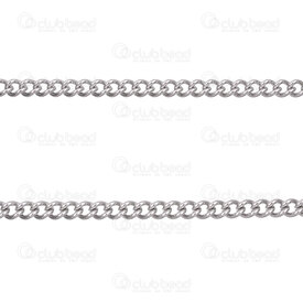 2602-8005-4N - Acier Inoxydable 304 Chaine Gourmette 4x5x1mm Non Soude Naturel Rouleau 5m 2602-8005-4N,CHAINE GOURMETTE 5M,montreal, quebec, canada, beads, wholesale