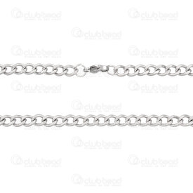 2602-8022-08 - Stainless Steel 304 Curb Chain 7.5x5.5x2mm Necklace 21.5" (54.6cm) Natural 1pc 2602-8022-08,Chains,1pc,Curb,Stainless Steel 304,Curb,Chain,Necklace,21.5" (54.6cm),7.5x5.5x2mm,Natural,1pc,China,montreal, quebec, canada, beads, wholesale