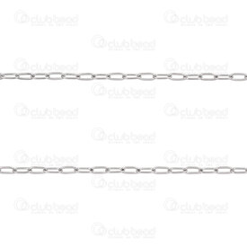 26026-9510-1.6N - Acier Inoxydable Chaine Trombone Mirroir 1.6x3.5x0.4mm Soude Naturel Rouleau 10m 26026-9510-1.6N,Chaînes,Par styles,Trombone,montreal, quebec, canada, beads, wholesale