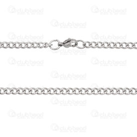 2603-0918-3.6N - Stainless Steel Curb Chain 3.6x5x1mm Unsoldered Necklace 18" (45cm) Natural 10pcs 2603-0918-3.6N,Chains,Stainless Steel ,montreal, quebec, canada, beads, wholesale