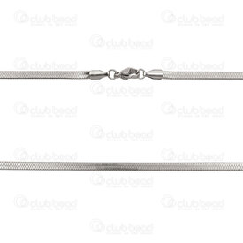 2603-1320-3.0 - Acier Inoxydable 304 Chaine Serpent Plat 3x0.5mm Collier 20po (50cm) Naturel 10pcs 2603-1320-3.0,Chaînes,Acier inoxydable,montreal, quebec, canada, beads, wholesale