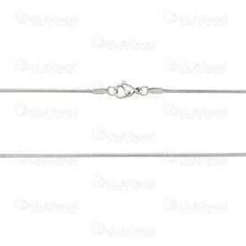 2603-3818-N - Stainless Steel 304 Flat Snake Chain 1.5x0.6mm Necklace 18" (45.7cm) Natural 10pcs 2603-3818-N,Chains,Necklace with clasp,Natural,Stainless Steel 304,Flat Snake,Chain,Necklace,18" (45.7cm),1.5x0.6mm,Natural,10pcs,China,montreal, quebec, canada, beads, wholesale