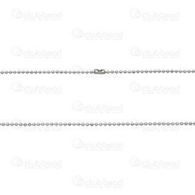2603-5528-1.6 - Acier Inoxydable 304 Chaine a Boule 1.6mm Collier 28po (70cm) Naturel 10pcs 2603-5528-1.6,N,montreal, quebec, canada, beads, wholesale