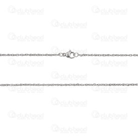 2603-6018-1.6N - Stainless Steel Necklace Cord Chain 1.6x0.3mm Square Wire Natural 18" 10pcs 2603-6018-1.6N,Chains,montreal, quebec, canada, beads, wholesale