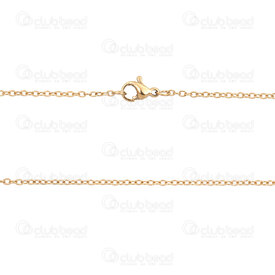 2604-0828-1.6GL - Acier Inoxydable Chaine Forcat Miroir 1.6x2.3x0.4mm Soude Collier 28po (71cm) Plaque Or 12pcs 2604-0828-1.6GL,forcat miroir,montreal, quebec, canada, beads, wholesale
