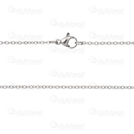 2604-0828-1.6N - Stainless Steel 304 Cable Mirror Chain 1.6x2.3x0.4mm Soldered Necklace 28in (71cm) Natural 12pcs 2604-0828-1.6N,montreal, quebec, canada, beads, wholesale