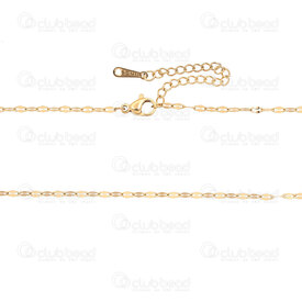 2604-5016-2.0XGL - Stainless Steel 304 Sequin Dapped Chain Necklace 16in (40.6cm) 3.5x2x0.1mm Gold 10pcs 2604-5016-2.0XGL,Chains,Gold,Stainless Steel 304,Sequin Dapped,Chain,Necklace,16in (40.6cm),3.5x2x0.1mm,Gold,10pcs,China,montreal, quebec, canada, beads, wholesale