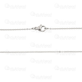 2604-7618-1.2N - Stainless Steel 304 Cable Chain 1.2x1.6x0.2mm Soldered Necklace 17.5" (45cm) Natural 10pcs 2604-7618-1.2N,26.69,montreal, quebec, canada, beads, wholesale