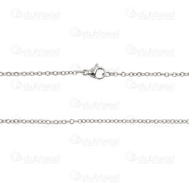 2604-7618-2.0N - Stainless Steel 304 Cable Chain 2.0x2.5x0.4mm Soldered Necklace 17.5" (45cm) Natural 10pcs 2604-7618-2.0N,montreal, quebec, canada, beads, wholesale