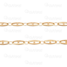 2605-0105-4GL - Stainless Steel 304 Anchor Chain 4x10x1mm Soldered Gold Plated 5m Roll 2605-0105-4GL,gold,montreal, quebec, canada, beads, wholesale
