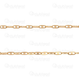 2605-0105-H2GL - Stainless Steel 304 Anchor Chain 2x4.5x0.4mm Soldered Hammered Design Gold Plated 5m Roll 2605-0105-H2GL,Inoxydable 304,montreal, quebec, canada, beads, wholesale