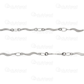 2605-1105-2W - Stainless Steel 304 Link Chain Wave 2x12.5mm Soldered Natural 5m Roll 2605-1105-2W, acier inoxydable chaine,montreal, quebec, canada, beads, wholesale