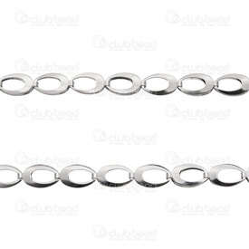 2605-1105-510HO - Acier Inoxydable 304 Chaine a Lien Oval 5x10x0.6mm Vide Non Soude Naturel Rouleau 5m 2605-1105-510HO,Chaînes,Par styles,Autres,montreal, quebec, canada, beads, wholesale