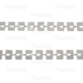 2605-1105-6R - Stainless Steel 304 Link Chain Rectangle 6x4.5x0.8mm 1.2mm Center hole Unsoldered Natural 5m Roll 2605-1105-6R,ACIER INOXYDABLE,montreal, quebec, canada, beads, wholesale