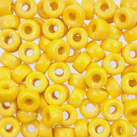 2781-4738 - Glass Bead Crowbead Donut 9mm Opaque Yellow 3mm Hole 50pcs Czech Republic 2781-4738,Beads,Crowbeads,montreal, quebec, canada, beads, wholesale